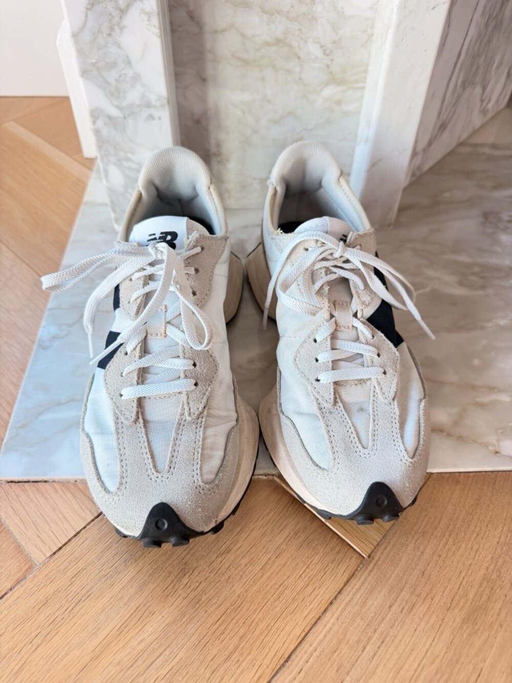 New Balance 327 Sneakers | Women’s Size 7 | Cream & Black - Picture 3 of 6